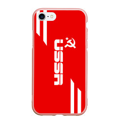 Чехол iPhone 7/8 матовый USSR: Red Sport, цвет: 3D-светло-розовый