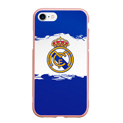 Чехол iPhone 7/8 матовый Real Madrid FC, цвет: 3D-светло-розовый
