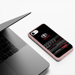 Чехол iPhone 7/8 матовый Toyota TRD, цвет: 3D-светло-розовый — фото 2