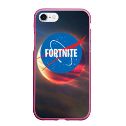 Чехол iPhone 7/8 матовый Fortnite NASA, цвет: 3D-малиновый