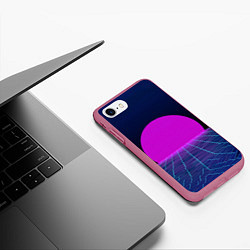 Чехол iPhone 7/8 матовый Digital Sunrise, цвет: 3D-малиновый — фото 2