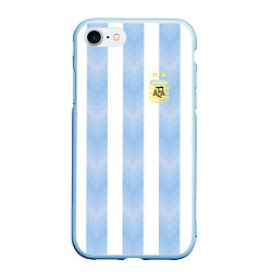 Чехол iPhone 7/8 матовый Сборная Аргентины, цвет: 3D-голубой