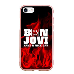 Чехол iPhone 7/8 матовый Bon Jovi: Have a nice day, цвет: 3D-светло-розовый