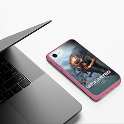 Чехол iPhone 7/8 матовый Uncharted: The Lost Legacy, цвет: 3D-малиновый — фото 2