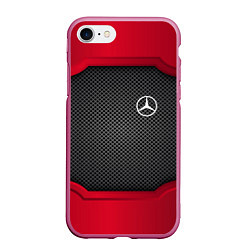 Чехол iPhone 7/8 матовый Mercedes Benz: Metal Sport, цвет: 3D-малиновый