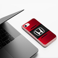 Чехол iPhone 7/8 матовый Honda Sport, цвет: 3D-светло-розовый — фото 2