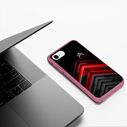 Чехол iPhone 7/8 матовый Citroen: Red sport, цвет: 3D-малиновый — фото 2