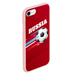 Чехол iPhone 7/8 матовый Russia Football, цвет: 3D-светло-розовый — фото 2