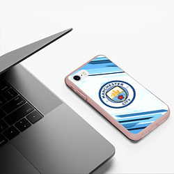 Чехол iPhone 7/8 матовый Manchester city, цвет: 3D-светло-розовый — фото 2