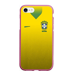 Чехол iPhone 7/8 матовый Brazil Team: WC 2018, цвет: 3D-малиновый