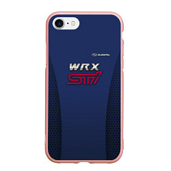 Чехол iPhone 7/8 матовый Subaru wrx sti, цвет: 3D-светло-розовый