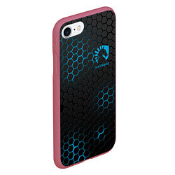 Чехол iPhone 7/8 матовый Team Liquid: Carbon Style, цвет: 3D-малиновый — фото 2