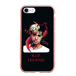 Чехол iPhone 7/8 матовый XXXTentacion: RIP Legend, цвет: 3D-светло-розовый