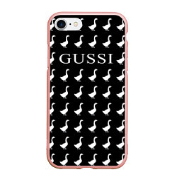 Чехол iPhone 7/8 матовый GUSSI Black, цвет: 3D-светло-розовый