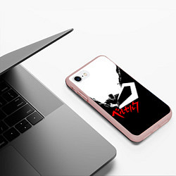 Чехол iPhone 7/8 матовый Берсерк. Гатс, цвет: 3D-светло-розовый — фото 2