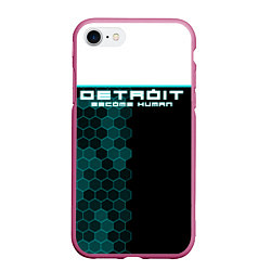 Чехол iPhone 7/8 матовый Detroit: Cyber Hexagons, цвет: 3D-малиновый