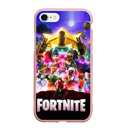 Чехол iPhone 7/8 матовый Fortnite: Battle Royale, цвет: 3D-светло-розовый