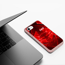 Чехол iPhone 7/8 матовый Mass Effect: Red Armor N7, цвет: 3D-светло-розовый — фото 2