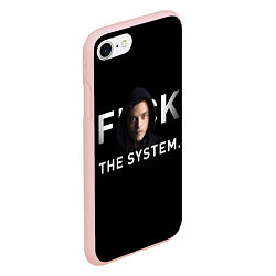 Чехол iPhone 7/8 матовый F*ck The System: Mr Robot, цвет: 3D-светло-розовый — фото 2