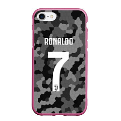 Чехол iPhone 7/8 матовый Ronaldo 7: Camo Sport, цвет: 3D-малиновый