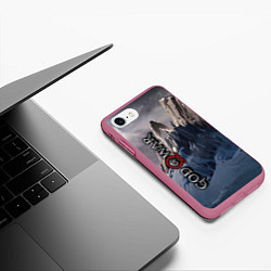 Чехол iPhone 7/8 матовый God of War: Winter, цвет: 3D-малиновый — фото 2