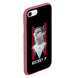 Чехол iPhone 7/8 матовый Rickey F: Glitch, цвет: 3D-малиновый — фото 2