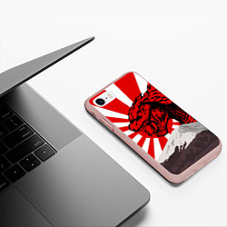 Чехол iPhone 7/8 матовый Japanese Godzilla, цвет: 3D-светло-розовый — фото 2