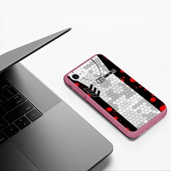 Чехол iPhone 7/8 матовый Fortnite: Штурмовик, цвет: 3D-малиновый — фото 2