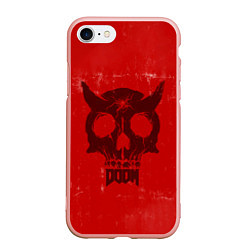 Чехол iPhone 7/8 матовый DOOM: Devil Skull, цвет: 3D-светло-розовый