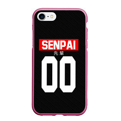 Чехол iPhone 7/8 матовый Senpai 00: Black Style, цвет: 3D-малиновый