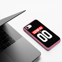 Чехол iPhone 7/8 матовый Senpai 00: Black Style, цвет: 3D-малиновый — фото 2