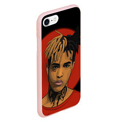 Чехол iPhone 7/8 матовый XXXTentacion: Red Sun, цвет: 3D-светло-розовый — фото 2