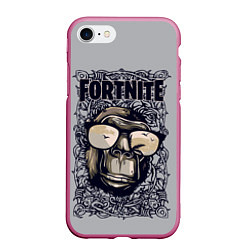 Чехол iPhone 7/8 матовый Fortnite Monkey, цвет: 3D-малиновый