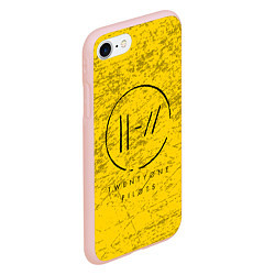 Чехол iPhone 7/8 матовый 21 Pilots: Yellow Grunge, цвет: 3D-светло-розовый — фото 2