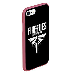 Чехол iPhone 7/8 матовый Fireflies: White Logo, цвет: 3D-малиновый — фото 2