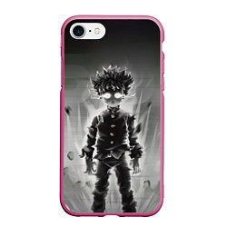 Чехол iPhone 7/8 матовый Mob Psycho, цвет: 3D-малиновый