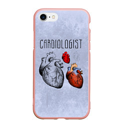 Чехол iPhone 7/8 матовый Cardiologist, цвет: 3D-светло-розовый