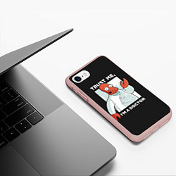 Чехол iPhone 7/8 матовый Zoidberg: Trust Me, цвет: 3D-светло-розовый — фото 2