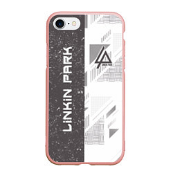 Чехол iPhone 7/8 матовый Linkin Park: Grey Form, цвет: 3D-светло-розовый