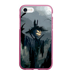 Чехол iPhone 7/8 матовый Halloween Scarecrow, цвет: 3D-малиновый