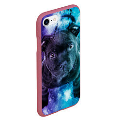 Чехол iPhone 7/8 матовый Милый пёс, цвет: 3D-малиновый — фото 2