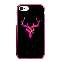 Чехол iPhone 7/8 матовый Neon Deer, цвет: 3D-малиновый
