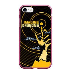 Чехол iPhone 7/8 матовый Imagine Dragons: Vinyl, цвет: 3D-малиновый