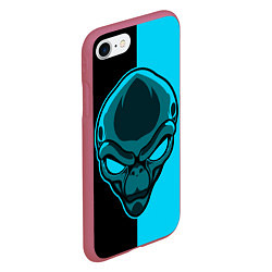 Чехол iPhone 7/8 матовый Space Alien, цвет: 3D-малиновый — фото 2