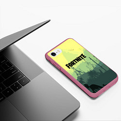 Чехол iPhone 7/8 матовый Fortnite: Light Forest, цвет: 3D-малиновый — фото 2