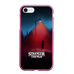 Чехол iPhone 7/8 матовый Stranger Things: Red Lantern, цвет: 3D-малиновый