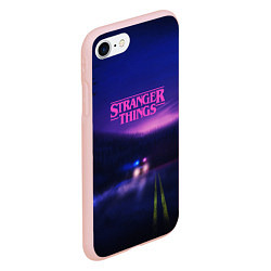 Чехол iPhone 7/8 матовый Stranger Things: Neon Road, цвет: 3D-светло-розовый — фото 2