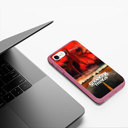 Чехол iPhone 7/8 матовый Stranger Things: Road to Dream, цвет: 3D-малиновый — фото 2