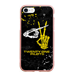 Чехол iPhone 7/8 матовый TOP: Skeleton Clique, цвет: 3D-светло-розовый