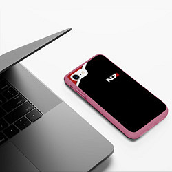 Чехол iPhone 7/8 матовый MASS EFFECT N7, цвет: 3D-малиновый — фото 2